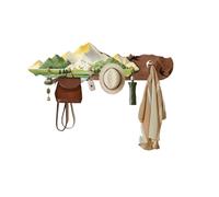 zhongqunli Coat Hooks for Wall， Wall Mounted Entryway Hooks for Keys, Bags & Hats Wall Mounted Coat Rack(Brown-Green)