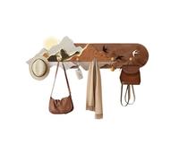zhongqunli Coat Hooks for Wall， Wall Mounted Entryway Hooks for Keys, Bags & Hats Wall Mounted Coat Rack(Brown)