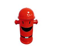 zhongqunli Dog Poop Trash Can Outside, Industrial Style Smiley Trash Can - Large Iron Creative Decorative Crafts(Red)