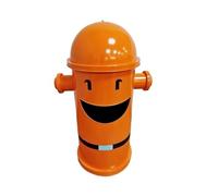 zhongqunli Dog Poop Trash Can Outside, Industrial Style Smiley Trash Can - Large Iron Creative Decorative Crafts(Orange)