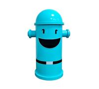 zhongqunli Dog Poop Trash Can Outside, Industrial Style Smiley Trash Can - Large Iron Creative Decorative Crafts(Blue)