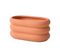 zhongqunli Outdoor Pots, Simple Orchid Vegetable Planter Ceramic with Tray Succulent Green Office Perforated Large(Orange,S)