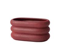 zhongqunli Outdoor Pots, Simple Orchid Vegetable Planter Ceramic with Tray Succulent Green Office Perforated Large(Red,S)