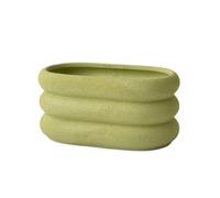 zhongqunli Outdoor Pots, Simple Orchid Vegetable Planter Ceramic with Tray Succulent Green Office Perforated Large(Green,S)