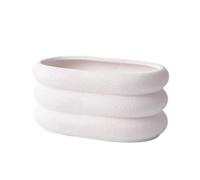 zhongqunli Outdoor Pots, Simple Orchid Vegetable Planter Ceramic with Tray Succulent Green Office Perforated Large(White,S)