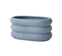 zhongqunli Outdoor Pots, Simple Orchid Vegetable Planter Ceramic with Tray Succulent Green Office Perforated Large(Blue,S)