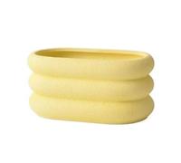 zhongqunli Outdoor Pots, Simple Orchid Vegetable Planter Ceramic with Tray Succulent Green Office Perforated Large(Light yellow,S)