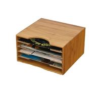 zhongqunli Record Holder, CD Organizer Nostalgic Cassette Collection Box Record Rack Wooden Old Document Storage Desktop