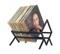 zhongqunli Record Holder, Single Tier Record Holder Bookshelf CD Display Stand Storage Rack 80 To 100 LP Capacity Durable Metal