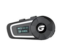 Zhongreat TK-X4SC Motorcycle Helmet Headset with 4-Way One-key Networking/Music Sharing/FM/Noise Cancellation/IP67 Waterproof/Universal Pairing,6-Person Motorcycle Intercom Communication System,1 Pack