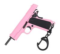 Zhongren 1911 Tactical Mini Keychain Key Chain Keyring Model Pendant Collection Bag Charm for Army Fan Men Boy Gift (Pink)