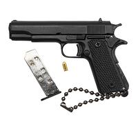Zhongren 1911 Tactical Mini Pistol Keychain 1:3 Metal Pistol Shape Key Chain with Moving Parts Realistic Gun Model Collection Pendant Bag Charm for Men Army Fan Boyfriend Gift (Black), One Size