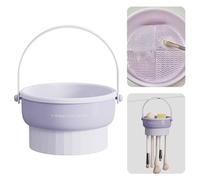 Zhongren 2 in 1 Makeup Brush Cleaning Mat and Drying Holder (Purple)