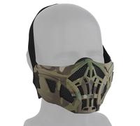 Zhongren Airsoft Half Face Masks Tactical Scorpion Face Mask Airsoft Steel Mesh Protective Mask Outdoor Tactical Gear for Halloween Cosplay Paintball CS Hunting (Camo)