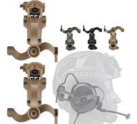 Zhongren Fast Helmet ARC Rail Adapter Tactical Pickup Headset Suspension Headphones Bracket Multi-Angle Rotation for Ops Core ARC & Team Wendym-LOK Rail, Hunting Earmuffs Support (Tan)