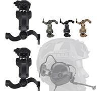 Zhongren Fast Helmet ARC Rail Adapter Tactical Pickup Headset Suspension Headphones Bracket Multi-Angle Rotation for Ops Core ARC & Team Wendym-LOK Rail, Hunting Earmuffs Support (Black)
