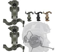 Zhongren Fast Helmet ARC Rail Adapter Tactical Pickup Headset Suspension Headphones Bracket Multi-Angle Rotation for Ops Core ARC & Team Wendym-LOK Rail, Hunting Earmuffs Support (Green)