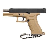 Zhongren G-17 Tactical Mini Keychain Metal Key Chain with Moving Parts Model Collection Pendant Bag Charm for Men Army Fan Boy Friend Gift (Tan)