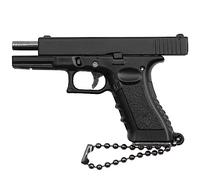 Zhongren G-17 Tactical Mini Pistol Keychain 1:3 Metal Pistol Shape Key Chain with Moving Parts Realistic Gun Model Collection Pendant Bag Charm (BK)