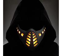 Zhongren LED Cyber Punk Face Mask Cosplay Half Face Masks Demon Cyberpunk Light up for Halloween Party Costume CS Airsoft Tactical Outdoor Games