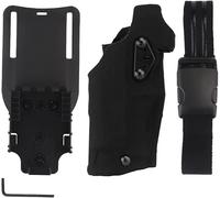 Zhongren Tactical Airsoft Holster G17/19 Compatible with X300/X300U Lights Quick Release Holster QLS Quick Mount Adapter Leg Shroud Drop Military Hunting Airsoft Accessories (Black)