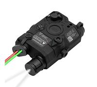 Zhongren Tactical PEQ-15 Battery Case Box Red & Green Sight + White LED Flashlight for Airsoft Paintball Hunting AEG GBB CQB (Black)