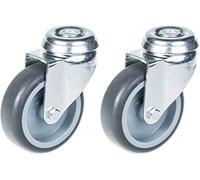 ZHONGSHAN 75mm Swivel Rubber Castors 120kg, Set of 2, Grey