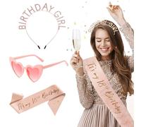 ZhongShuang 18th Birthday Girl, Birthday Sash 18 Year Old Girl For Girls Birthday Decorations Hair Accessories Glitter Sash For Party