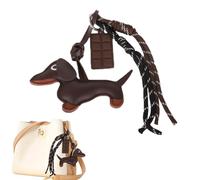 ZhongShuang Dachshund Keyring, Cute Puppy Dog Bag Pendant, It Is A Practical Gift For Animal Lovers And Decorative Friends, brown, One Size