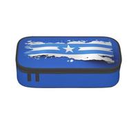 ZHONGSK Big Capacity Pencil Pen Case, Large Pencil Pouch - Blue Honduras Flag - School Stationery Organizer Makeup Bag with Zip Compartments for Girls Boys Kids Adults Women Men