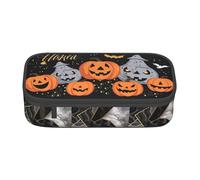ZHONGSK Big Capacity Pencil Pen Case, Large Pencil Pouch - Happy-Halloween-Day-Trick-Or-Treat - School Stationery Organizer Makeup Bag with Zip Compartments for Girls Boys Kids Adults Women Men