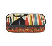 ZHONGSK Big Capacity Pencil Pen Case, Large Pencil Pouch - Mid-Century Modern Art Cat - School Stationery Organizer Makeup Bag with Zip Compartments for Girls Boys Kids Adults Women Men