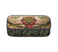 ZHONGSK Big Capacity Pencil Pen Case, Large Pencil Pouch - Owl Beliefs - School Stationery Organizer Makeup Bag with Zip Compartments for Girls Boys Kids Adults Women Men