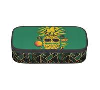 ZHONGSK Big Capacity Pencil Pen Case, Large Pencil Pouch - Psych Pineapple Quote - School Stationery Organizer Makeup Bag with Zip Compartments for Girls Boys Kids Adults Women Men