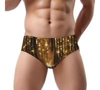 ZHONGSK Gold Sequin Sparkle | Men'S Briefs Underwear Soft Breathable Mens Triangle Briefs Stretchy Comfortable Men Briefs Stylish Print Graphic