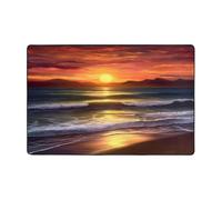 ZHONGSK Living Room Area Rug Washable Large Rugs, 120cm X 182cm - Sunset Beach - Soft Flannel Carpet, Dining Room, Lounge, Bedside,Porch, Entryway Rug, Stylish 3 D Print Home Decor Office Carpets