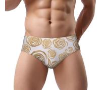 ZHONGSK Many Golden Flowers | Men'S Briefs Underwear Soft Breathable Mens Triangle Briefs Stretchy Comfortable Men Briefs Stylish Print Graphic