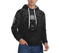 ZHONGSK Men'S Hoodie - Gothic Wallpaper Skull - Men Funny 3d Print Graphic Sweatshirt Hooded Pullover Soft And Comfortable Adult Long Sleeve Sweatshirts With Kangaroo Pocket