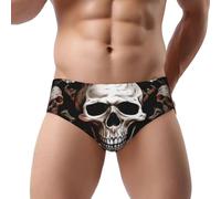 ZHONGSK Skull Background | Men'S Briefs Underwear Soft Breathable Mens Triangle Briefs Stretchy Comfortable Men Briefs Stylish Print Graphic Black