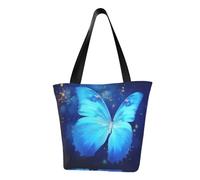 ZHONGSK Womens Tote Bag, Blue Starry Butterfly - Beach Bag, Women'S Reusable Shopping Bag With Zip, Large Capacity Casual Handbag Shoulder Bags For Work, Travel, Shopping