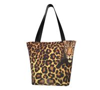 ZHONGSK Womens Tote Bag, Leopard Print - Beach Bag, Women'S Reusable Shopping Bag With Zip, Large Capacity Casual Handbag Shoulder Bags For Work, Travel, Shopping