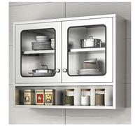 ZHONGXIN.HUIYIN Kitchen Cupboard Wall Storage Cabinet, Wall-Mounted Heavy Duty Cabinet Shelf, Stainless Steel Double Door Storage Shelf