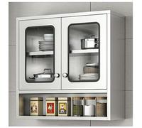 ZHONGXIN.HUIYIN Kitchen Cupboard Wall Storage Cabinet, Wall-Mounted Heavy Duty Cabinet Shelf, Stainless Steel Double Door Storage Shelf
