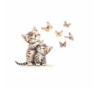 ZhongXinArt The Picture of Animal Print On Canvas A nimble cats Artistic Wall Art Painting Artwork Pictures For Home Living Room Modern Decor Decoration(white178)-60x90cm Unframed