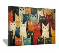 ZhongXinArt The Picture of Animal Print On Canvas A nimble cats Artistic Wall Art Painting Artwork Pictures For Home Living Room Modern Decor Decoration(multicolored68)-50x70cm Framed