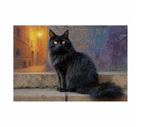 ZhongXinArt The Picture of Animal Print On Canvas Intimate cats Artistic Wall Art Painting Artwork Pictures For Home Living Room Modern Decor Decoration(black108)-30x45cm Unframed