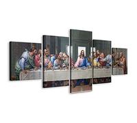 ZHONGYUTONG 5 Panel Jesus Christ Wall Art Last Supper Pictures Canvas Home Decor for Living Room Paintings Modern Artwork Posters and Prints Gallery Wrapped Ready to Hang
