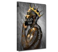 ZHONGYUTONG Abstract Canvas Prints Black Men Wall Art African American Men Portrait I Am Enough Art Afro King Poster Painting Home Decoration