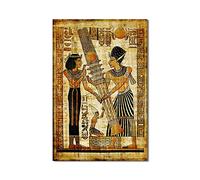 ZHONGYUTONG Ancient Egyptian Mural Poster Print Picture Pharaoh and Queen Canvas Wall Art Painting World History Classroom Office Museum Decorations Collection Artwork (No Frame, 16"x24"(40x60cm))
