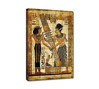 ZHONGYUTONG Ancient Egyptian Mural Poster Print Picture Pharaoh and Queen Canvas Wall Art Painting World History Classroom Office Museum Decorations Collection Artwork (Frame, 12"x18" (30x45cm)